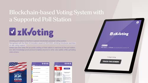▲지크립토의 블록체인 투표 시스템 'zk보팅'(zkVoting) (출처=CES 2024 홈페이지)