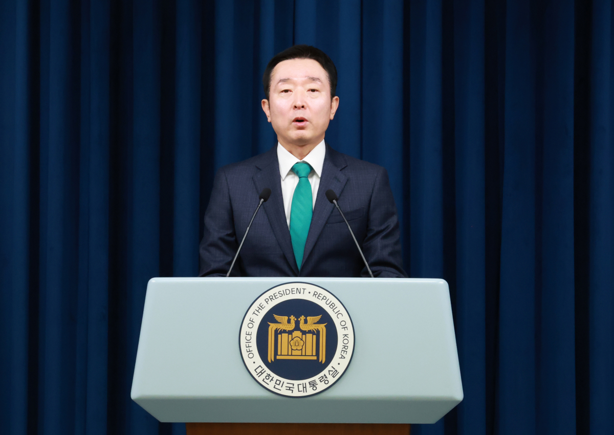 ▲이도운 대통령실 홍보수석이 12일 오후 서울 용산 대통령실에서 현안 브리핑을 하고 있다. (연합뉴스)