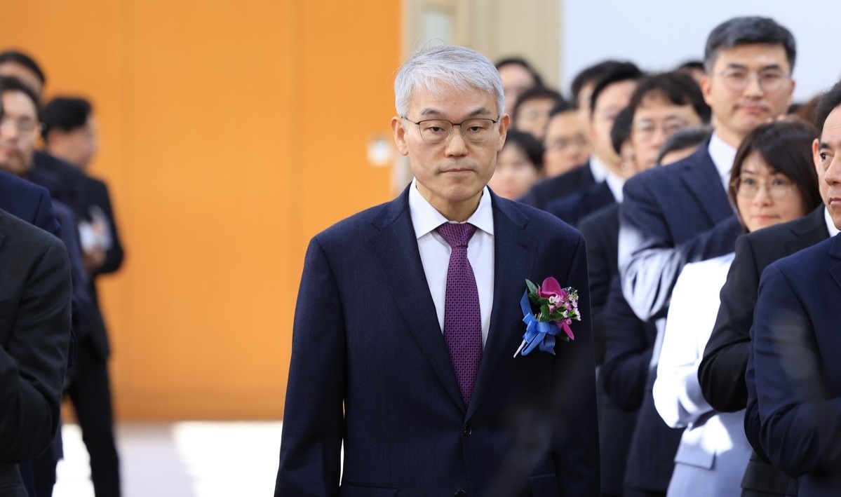 ▲ 천대엽 신임 법원행정처장이 15일 오전 서울 서초동 대법원에서 열린 취임식에 참석하고 있다. (연합뉴스)