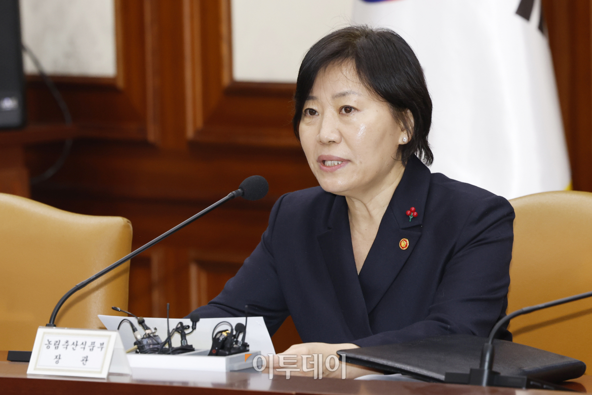 ▲송미령 농림축산식품부 장관이 16일 오전 서울 종로구 정부서울청사에서 열린 비상경제장관회의 겸 물가관계장관회의에서 모두발언을 하고 있다. 조현호 기자 hyunho@