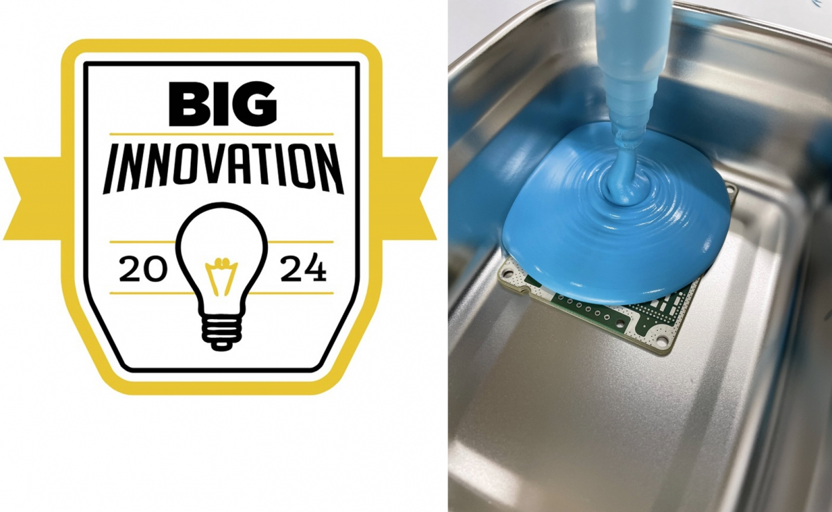 ▲(왼쪽부터) ‘2024 BIG 이노베이션 어워드’ 로고 및 한국다우 진천연구소에서 개발한 ‘다우실 TC-6032 열 전도성 봉지재’ 제품. (사진제공=한국다우)