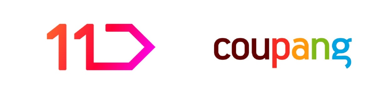 ▲왼쪽부터 11번가 로고, 쿠팡 로고 (사진제공=각 사)