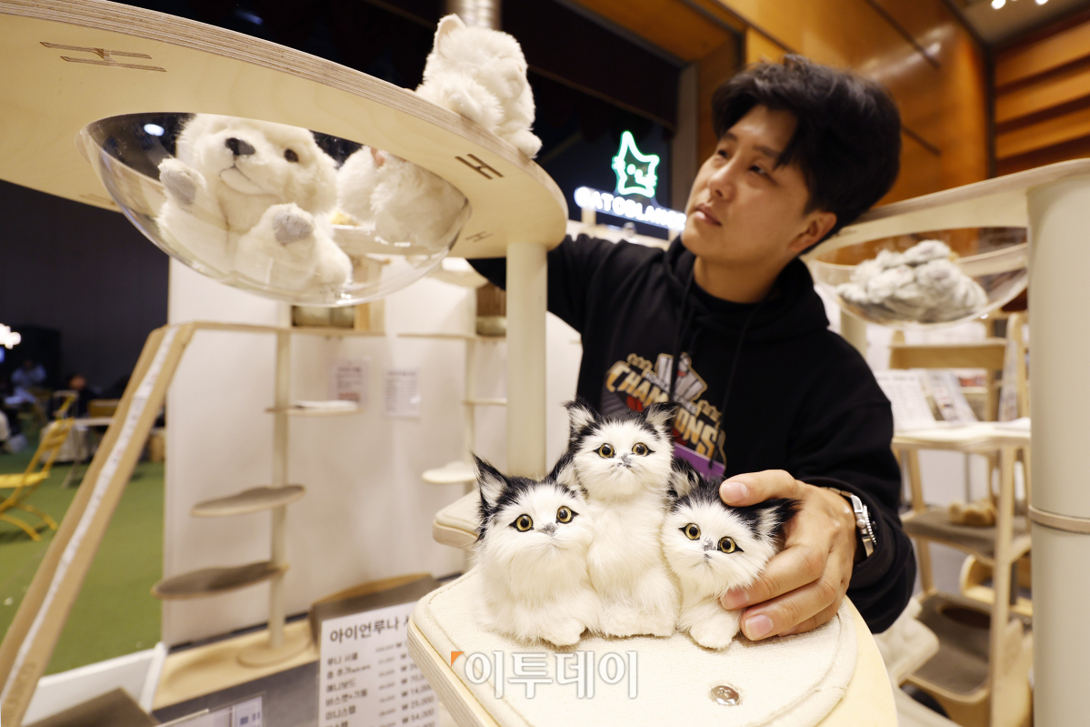 ▲19일 서울 강남구 코엑스에서 열린 2024 가낳지모캣페어에서 관람객들이 고양이 용품을 살펴보고 있다. 조현호 기자 hyunho@