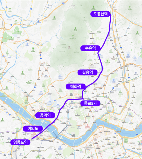 ▲서울시의 '자율주행 새벽동행버스' 160번 운행 노선도. (자료제공=서울시)