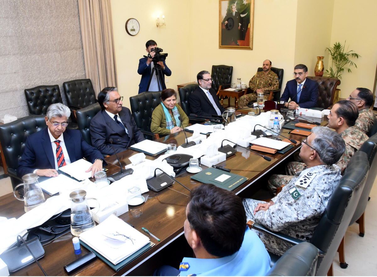 ▲파키스탄 정부가 19일(현지시간) 국가안전위원회 회의를 열고 있다. 이슬라마바드/신화연합뉴스
