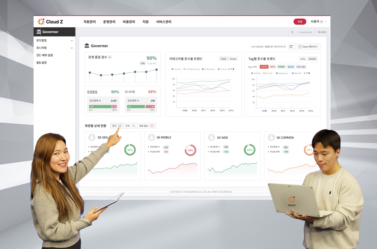 ▲SK C&C가 멀티 클라우드 관리 플랫폼 ‘클라우트 제트 엠씨엠피’에 ‘고객 맞춤형 품질 관리 서비스’를 개발했다고 23일 밝혔다. (사진=SK C&C)