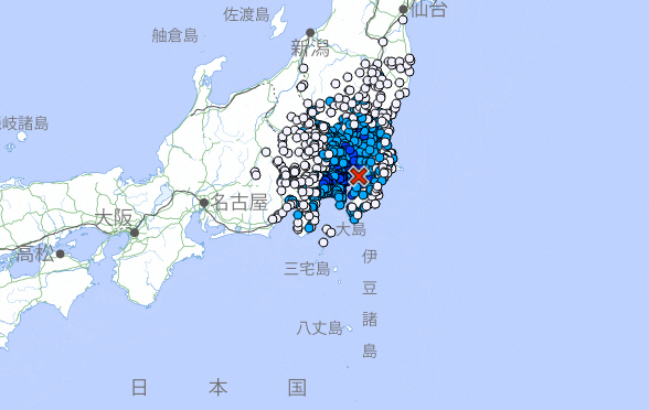 ▲28일 오전 8시 59분 일본 도쿄에 규모 4.8 지진이 발생했다. 출처 일본 기상청 홈페이지 캡처
