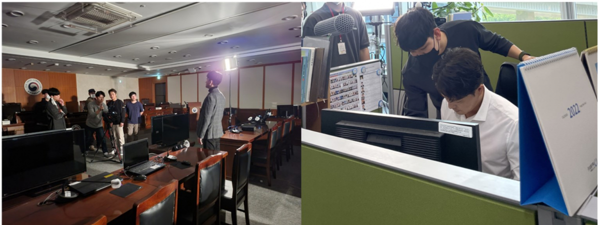 ▲공정거래위원회가 자체 제작한 영화 '공정하지 못한 자' 촬영 현장. (사진제공=공정거래위원회)