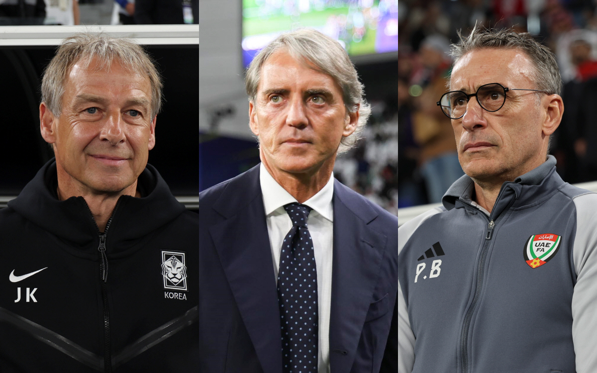 ▲위르겐 클린스만(왼쪽부터), 로베트로 만치니, 파울루 벤투. (뉴시스)