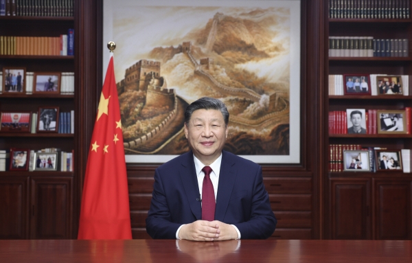 ▲시진핑 중국 국가주석이 31일 새해 대국민 연설을 하고 있다. 베이징/신화연합뉴스
