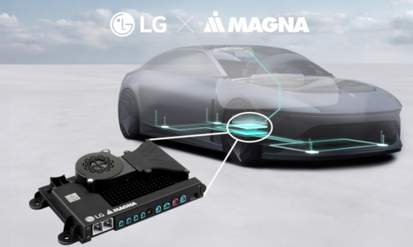 ▲LG전자가 자동차 부품업체 마그나와 협업해 인포테인먼트 시스템(IVI)과 첨단운전자보조시스템(ADAS)을 통합한 단독 플랫폼을 개발했다. 사진은 해당 플랫폼 개념도. (자료제공=LG전자)