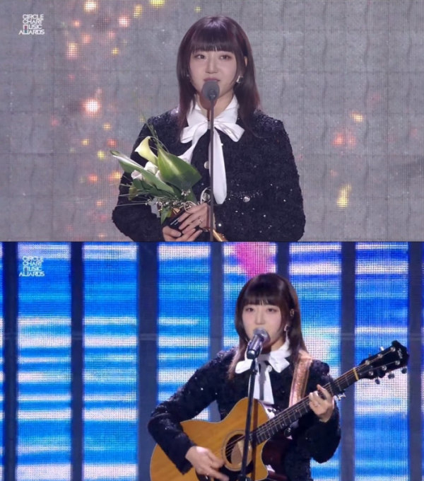 ▲경서 (사진 = ‘써클차트 뮤직 어워즈 2023’ 중계 화면 캡처)