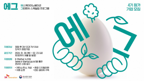 ▲‘에그’ 4기 참가 기업 모집 포스터 (자료제공=SK이노베이션)