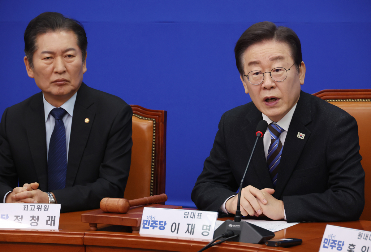 ▲<YONHAP PHOTO-2386> 발언하는 이재명 대표    (서울=연합뉴스) 신준희 기자 = 더불어민주당 이재명 대표가 2일 국회에서 열린 최고위원회의에서 발언을 하고 있다. 2024.2.2    hama@yna.co.kr/2024-02-02 10:06:58/<저작권자 ⓒ 1980-2024 ㈜연합뉴스. 무단 전재 재배포 금지, AI 학습 및 활용 금지>