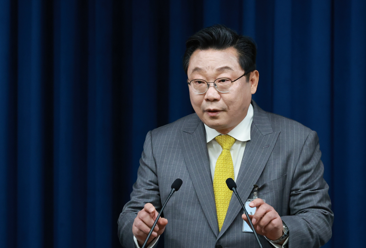 ▲주형환 신임 저출산고령사회위원회 부위원장이 12일 서울 용산 대통령실 청사에서 소감을 말하고 있다. (연합뉴스)