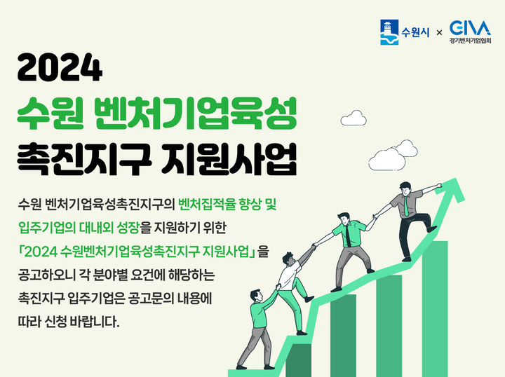 ▲벤처기업육성촉진지구 지원사업 홍보물. (수원시)