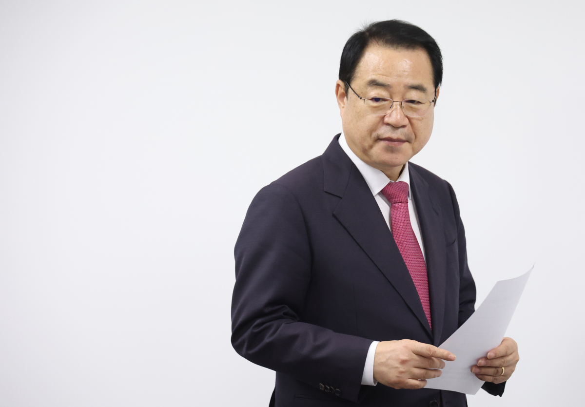 ▲정영환 국민의힘 공천관리위원장이 23일 여의도 당사에서 제12차 공관위 회의 결과를 발표하기 위해 입장하고 있다. (연합뉴스)