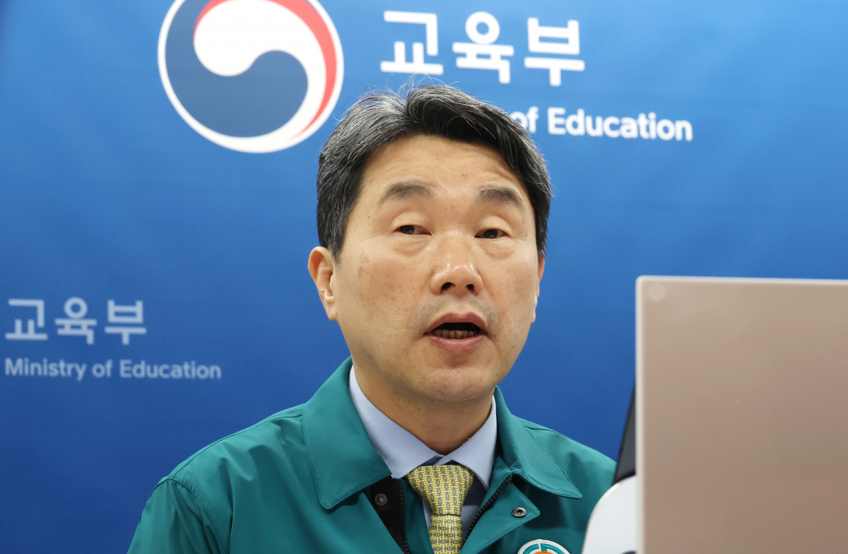 ▲이주호 부총리 겸 교육부 장관이 28일 정부서울청사에서 열린 의대 운영대학 총장 간담회에서 모두발언을 하고 있다. 조현호 기자 hyunho@