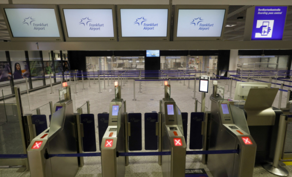 ▲독일 공항 서비스 부문 근로자 연합이 파업에 나서면서 약 1100편의 항공편이 결항 또는 지연됐다.  (EPA연합)
