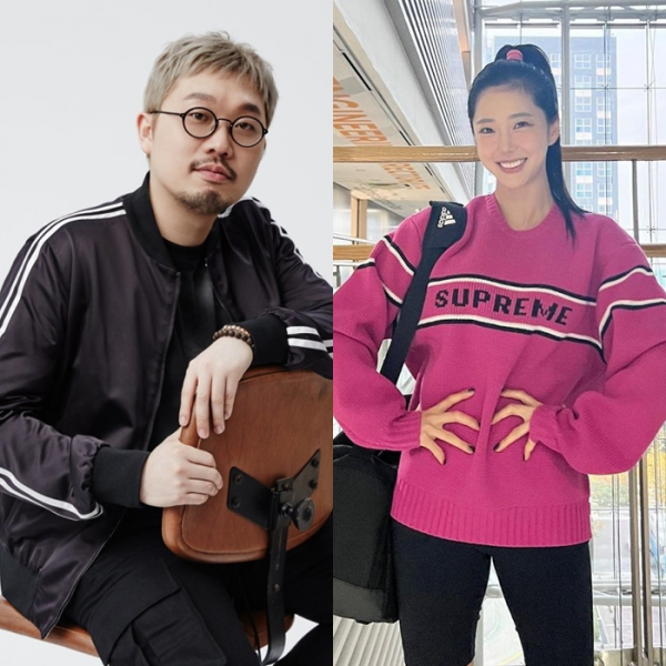 ▲프로듀서 피독(왼쪽), 기상캐스터 김가영(사진제공=하이브, 김가영SNS)