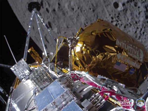 ▲21일(현지시간) 미 우주기업 인튜이티브머신스의 달 탐사선 ‘오디세우스(노바-C)’가 달 궤도에 진입했다. AP연합뉴스
