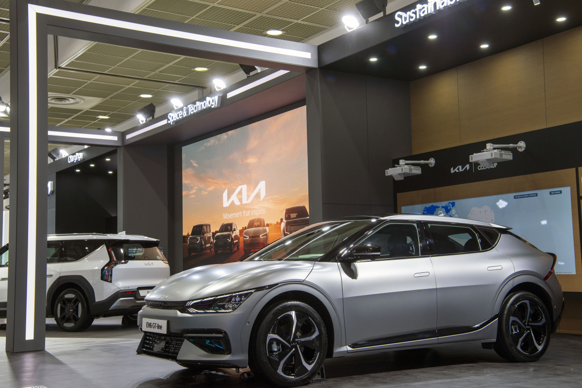 ▲기아 전시 공간의 EV6 GT-line (사진제공=기아)