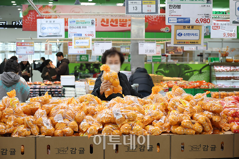 ▲6일 서울의 한 마트에서 시민들이 장을 보고 있다. 고이란 기자 photoeran@