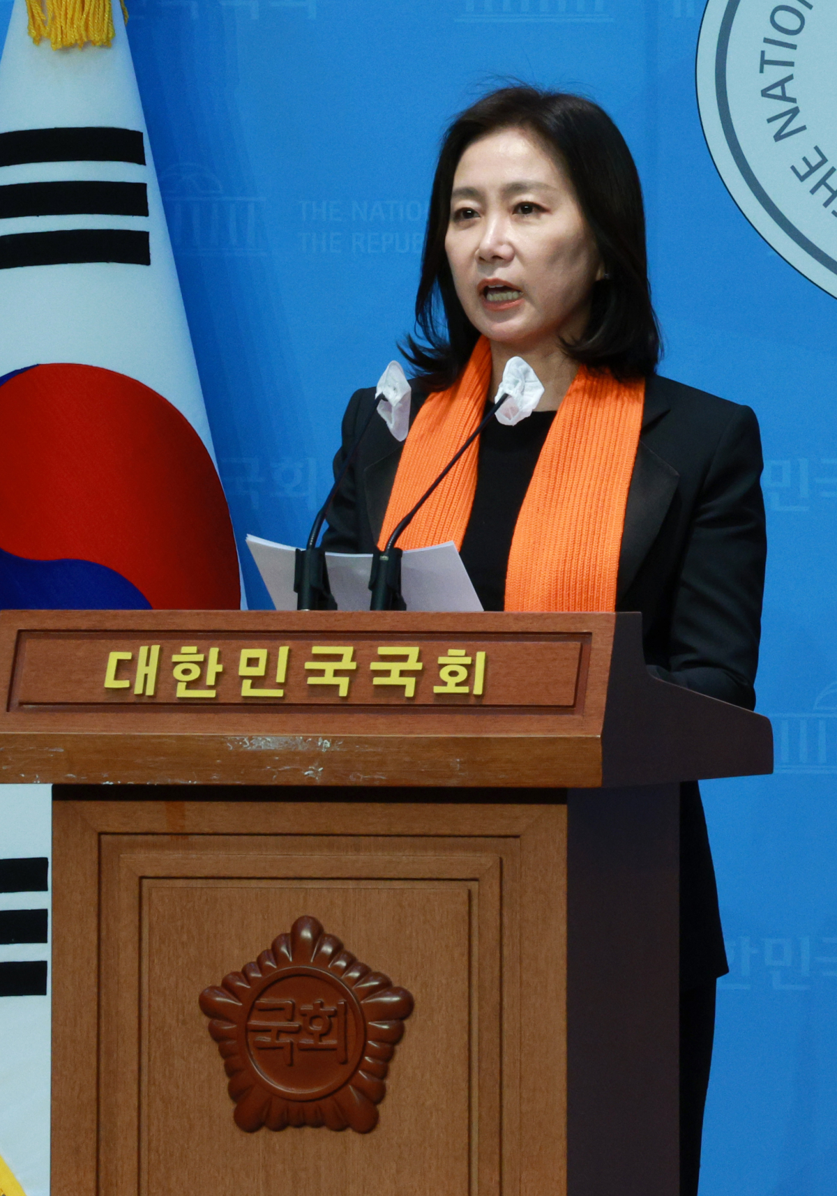 ▲[서울=뉴시스] 고범준 기자 = 허은아 개혁신당 창당준비위원장이 18일 오전 서울 여의도 국회 소통관에서 기업 및 교통 관련 정강정책 기자회견을 하고 있다. 2024.01.18. bjko@newsis.com