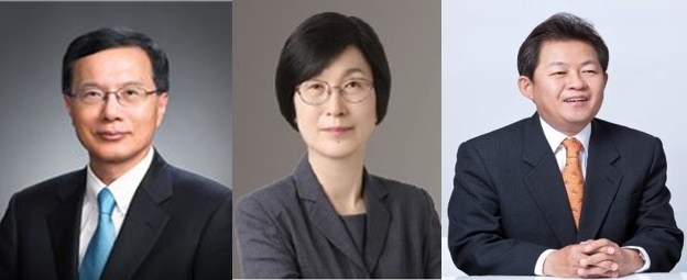▲금호석유화학 사외이사 후보. 왼쪽부터 최도성 한동대 총장, 이정미 전 헌법재판소장 권한대행, 양정원 전 삼성액티브자산운용 대표이사. (사진제공=금호석유화학)