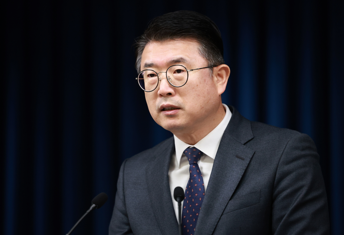 ▲장상윤 대통령실 사회수석이 28일 서울 용산 대통령실 청사에서 교육발전특구 시범지역 1차 지정 관련 브리핑을 하고 있다. (연합뉴스)