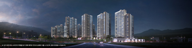 ▲두산위브더제니스 센트럴 용인 투시도. (자료제공=두산건설)