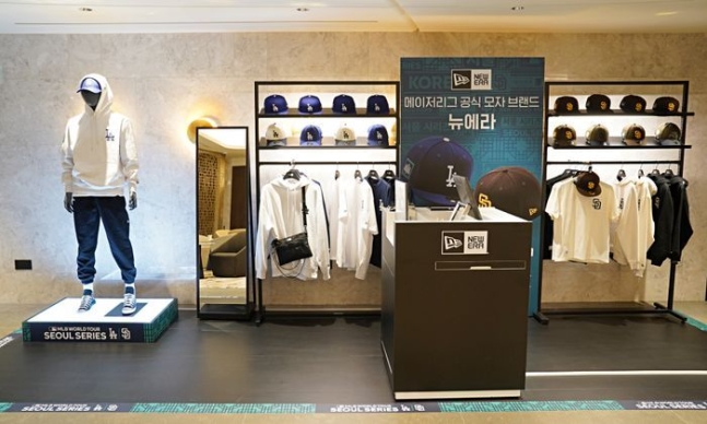 ▲롯데면세점 명동본점 14층 스타라운지 '뉴에라' 팝업스토어 전경. (사진제공=롯데면세점)