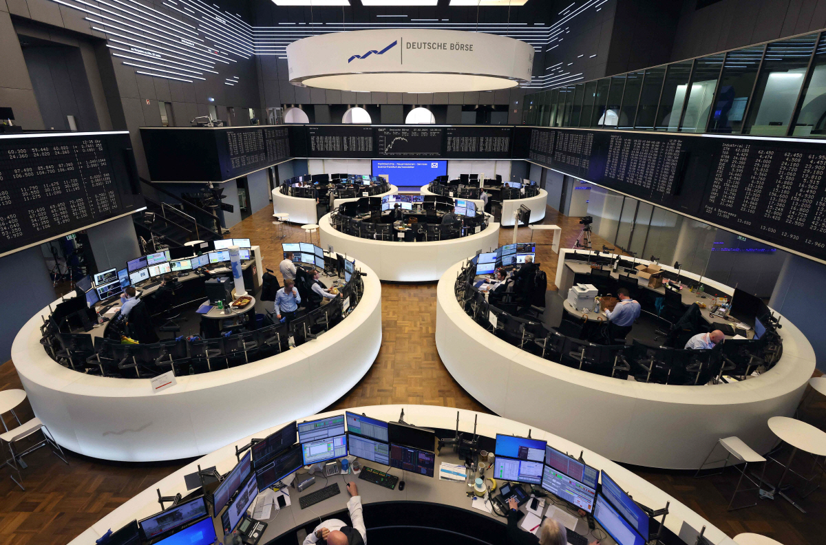 ▲독일 프랑크푸르트증권거래소의 모습. 프랑크푸르트/AFP연합뉴스