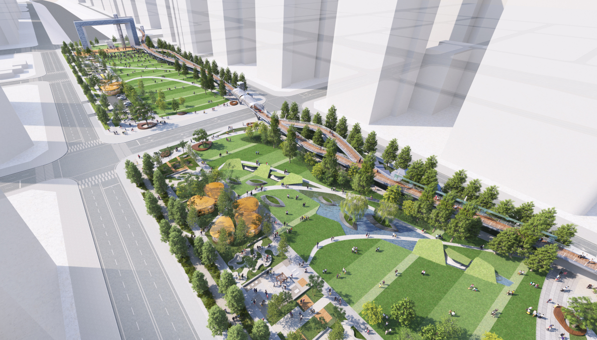 ▲경부고속도로 지하화구간 터널 상부 공원 조감도. (사진제공=국토교통부)