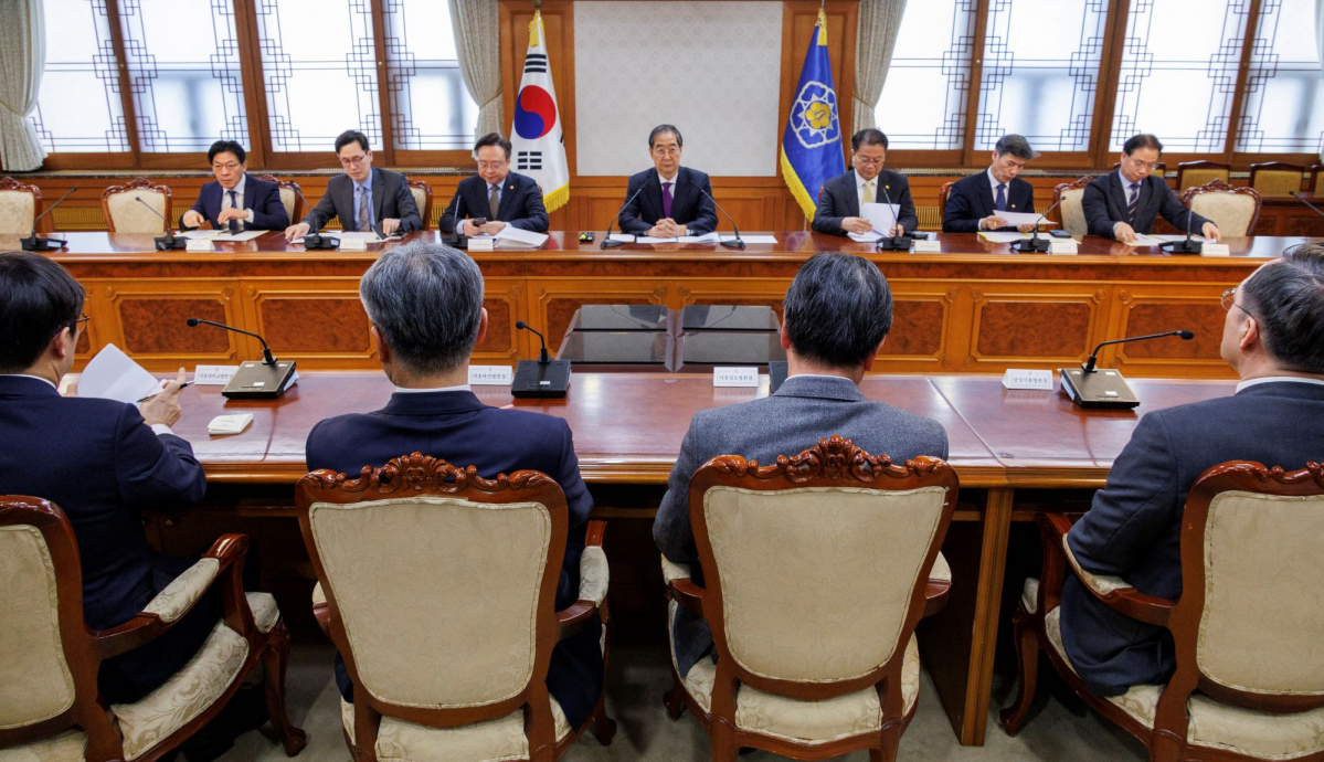 ▲한덕수 국무총리가 29일 정부서울청사에서 진행된 5대 상급종합병원장과 간담회에서 발언하고 있다. (연합뉴스)