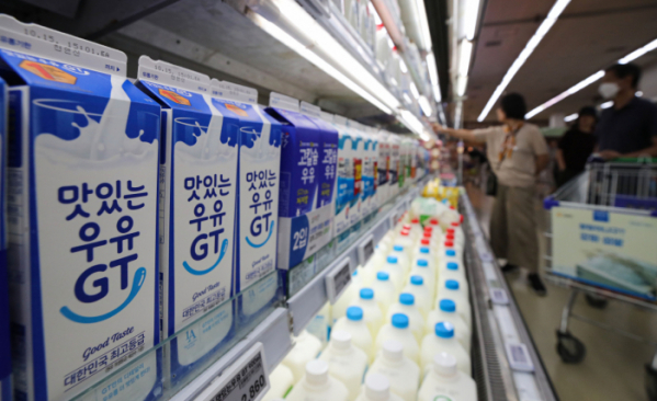 ▲남양유업 '맛있는우유GT'가 마트에 진열돼 있다. (사진제공=뉴시스)