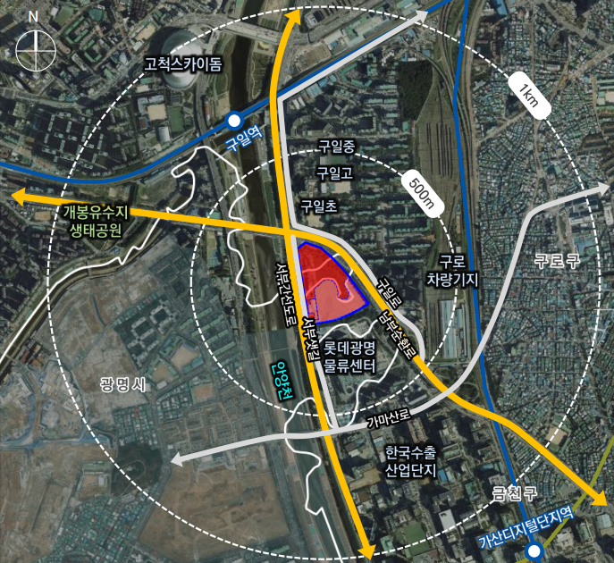 ▲구로구 신구로유수지 위치도. (자료제공=서울시)