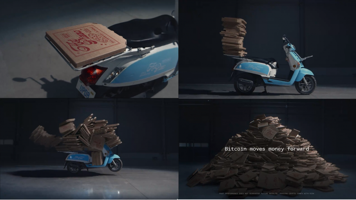 ▲코인베이스는 최근 반감기 광고 영상에서 2012년부터 매 반감기마다 비트코인 1개로 살 수 있는 피자의 양을 시각적으로 보여주며 비트코인 가격 상승에 대한 기대감을 높였다. (출처=코인베이스 공식 X(구 트위터))