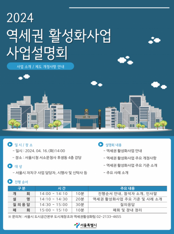 ▲ 역세권 활성화사업 설명회 포스터. (자료제공=서울시)