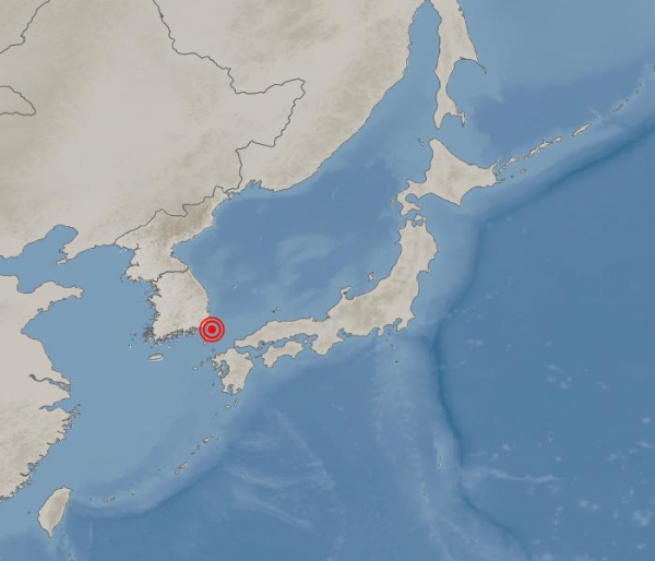 ▲19일 밤 11시27분경 일본 대마도 해역 인근에서 3.9 규모 지진이 발생해 부산과 경남 등에도 흔들림이 감지됐다. (출처=기상청 홈페이지)