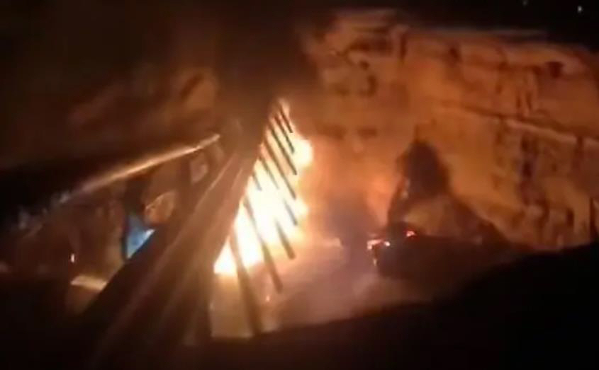 ▲중국 광둥성 고속도로 침하 사고 현장. 연합뉴스