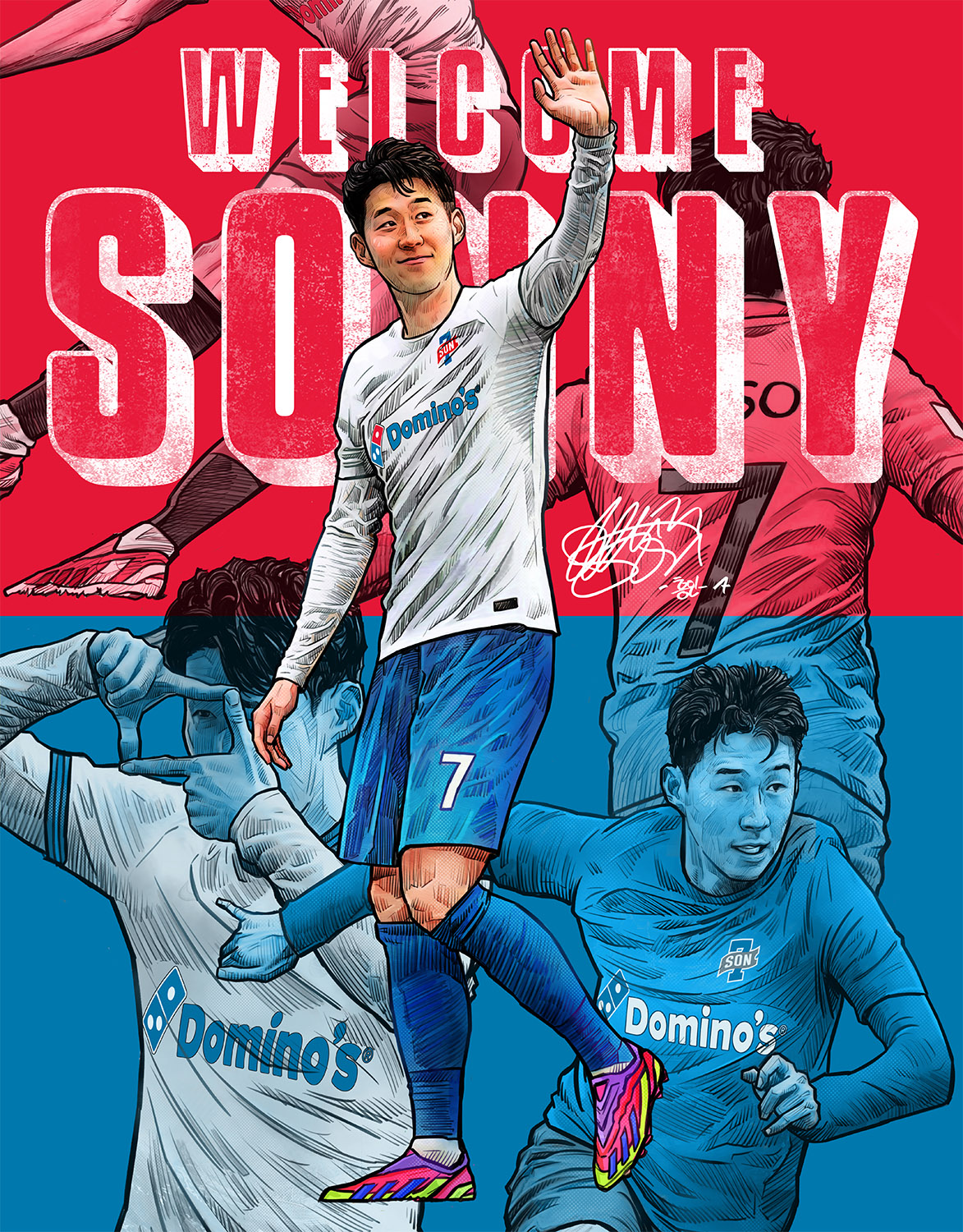 ▲도미노피자가 세계적인 축구선수인 손흥민과 전속 모델 계약을 체결했다. (사진제공=도미노피자)