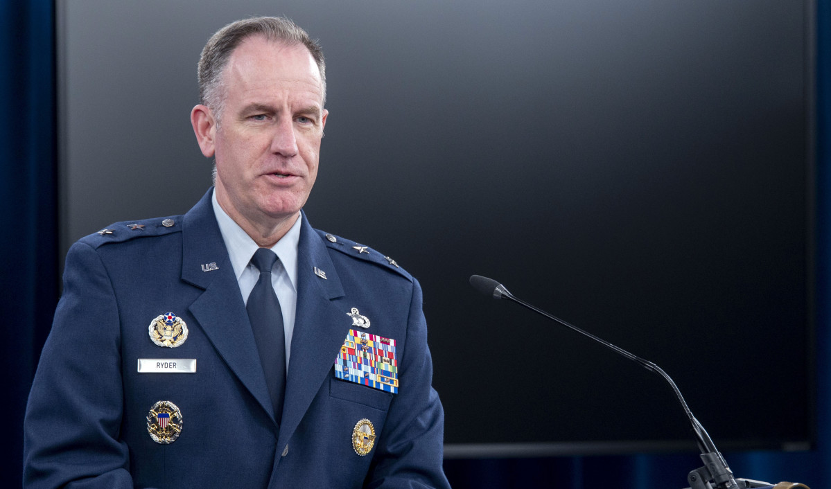 ▲펫 라이더 미국 국방부 대변인이 "우크라이나 지원 품목은 한국이 스스로 대변하게 할 것"이라고 말했다. (AP/뉴시스)