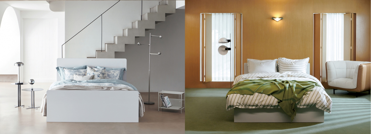 ▲(왼쪽부터)시몬스 침대 2024 SS 프레임 롬바드와 아비트. (사진제공=시몬스)