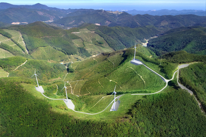 ▲코오롱글로벌 강원 태백시 ‘하사미풍력발전사업' 조감도. (사진제공=코오롱글로벌)