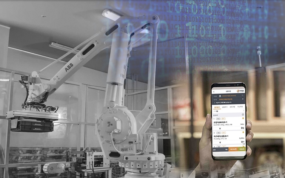 ▲아워홈 제조 현장 스마트화 및 모바일 애플리케이션을 이용한 정보 순환 체계 구축 장면. (사진제공=아워홈)