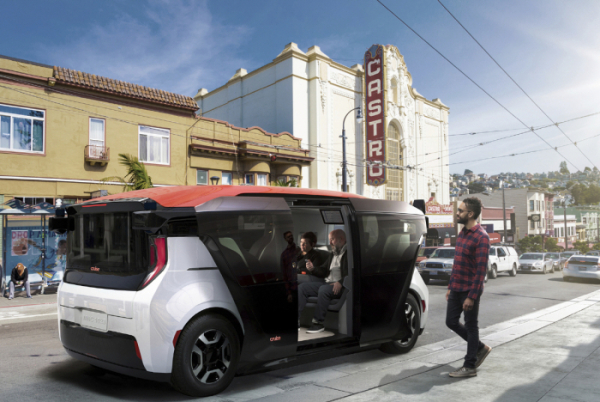 ▲자율주행 전용 차량 크루즈 오리진이 2020년 1월 21일 시범 운행되고 있다. 샌프란시스코(미국)/AP뉴시스