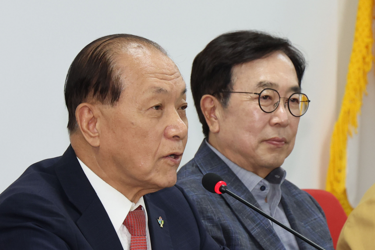 ▲황우여 국민의힘 비상대책위원장이 3일 오후 서울 여의도 국민의힘 당사에서 열린 제4차 전당대회 선거관리위원회 임명장 수여식 및 1차회의에서 발언하고 있다. (뉴시스)