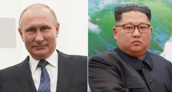 ▲블라디미르 푸틴 러시아 대통령(왼쪽)과 김정은 북한 국무위원장 (EPA·조선중앙통신/연합뉴스)