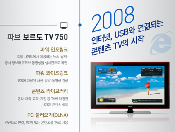▲2008년 출시된 삼성전자 '파브 브로도TV 750' (출처=삼성전자 뉴스룸)
